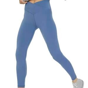 Aerie Offline Blue Crossover Real Me High Rise Athletic 7/8 Leggings L